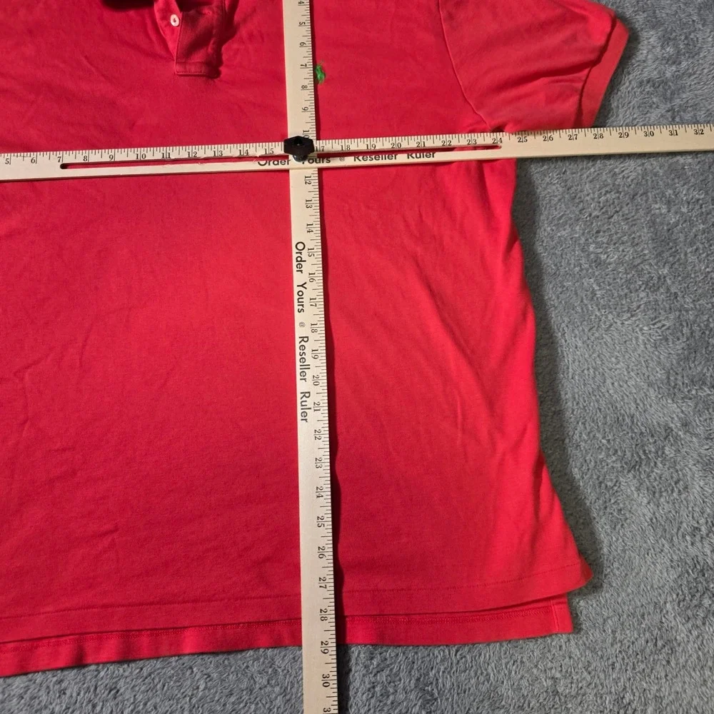 Polo Ralph Lauren Mens XL Polo Shirt Red Green Pony Logo Short Sleeve Cotton